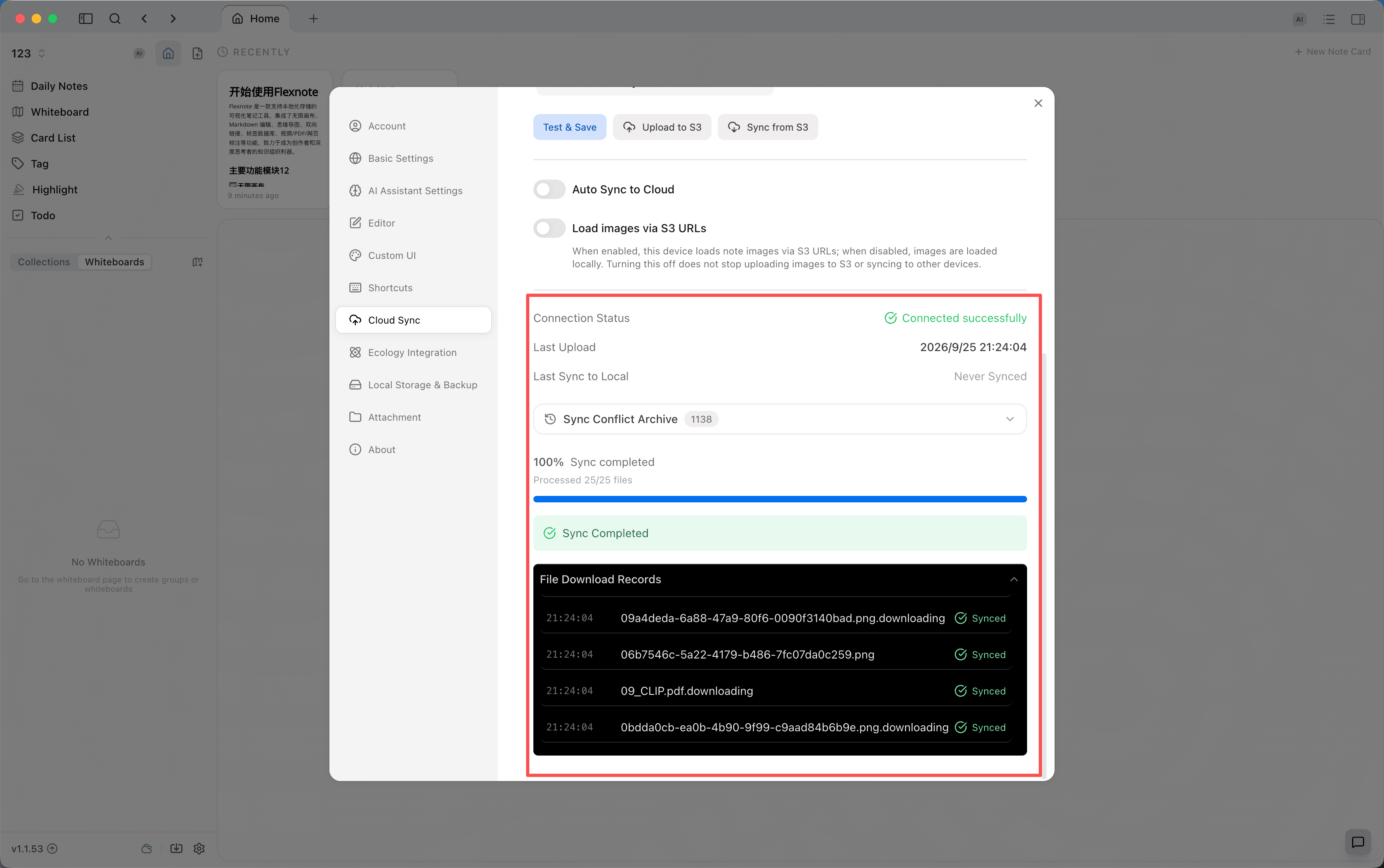 Hochladen und aus der Cloud synchronisieren