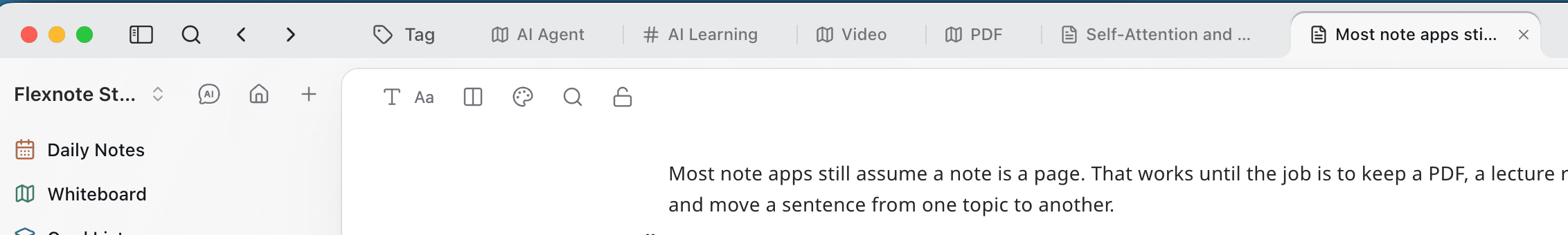 Top tab bar